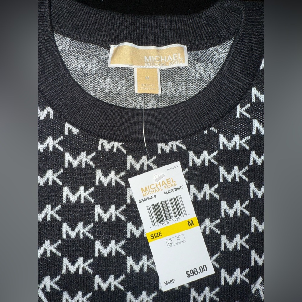 Michael Kors Monogram Black and White Crewneck Sweater